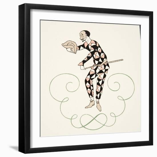 Pierrot, from Personages De Comedie, Pub. 1922 (Pochoir Print)-Georges Barbier-Framed Giclee Print
