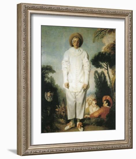 Pierrot, Gilles-Jean Antoine Watteau-Framed Premium Giclee Print