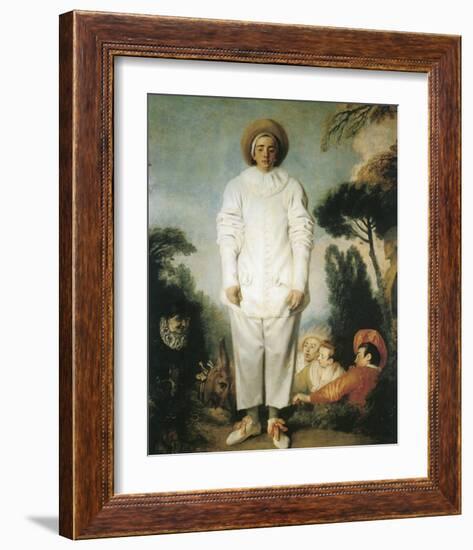 Pierrot, Gilles-Jean Antoine Watteau-Framed Premium Giclee Print