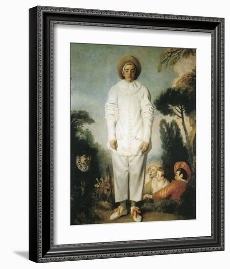 Pierrot, Gilles-Jean Antoine Watteau-Framed Premium Giclee Print