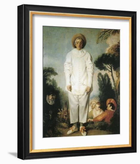 Pierrot, Gilles-Jean Antoine Watteau-Framed Premium Giclee Print