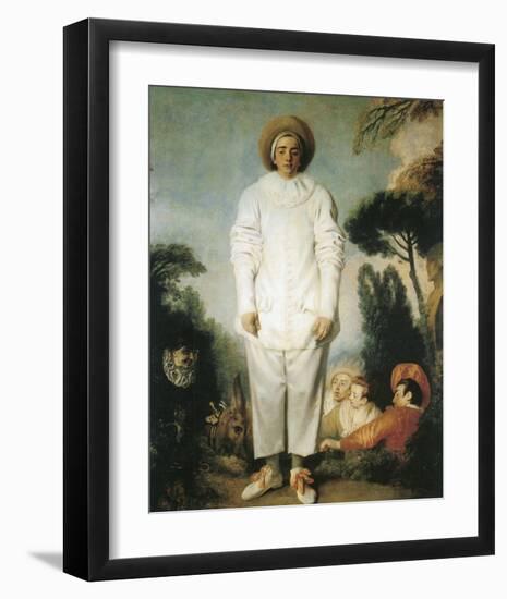 Pierrot, Gilles-Jean Antoine Watteau-Framed Premium Giclee Print