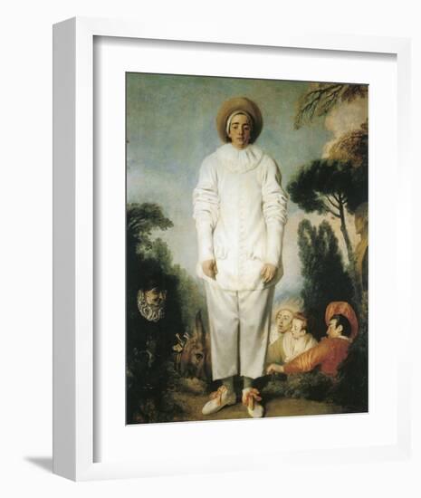 Pierrot, Gilles-Jean Antoine Watteau-Framed Premium Giclee Print