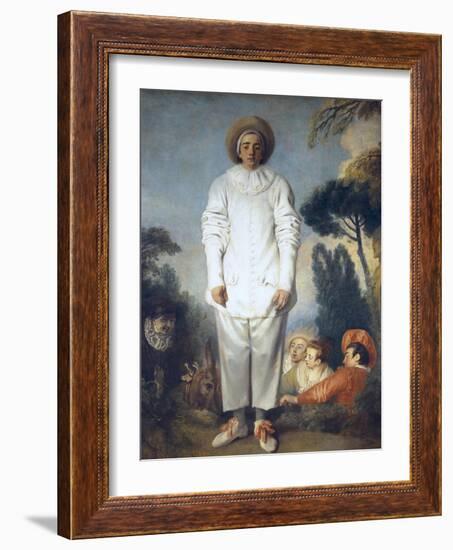 Pierrot (Gilles)-Jean-Antoine Watteau-Framed Art Print