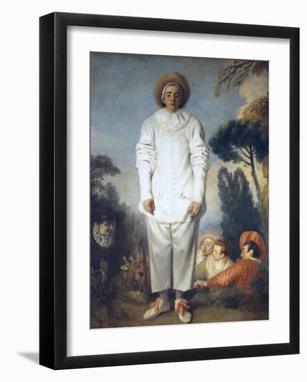 Pierrot (Gilles)-Jean-Antoine Watteau-Framed Art Print