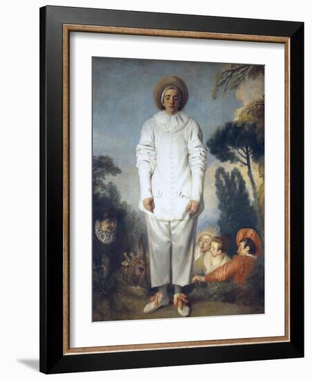 Pierrot (Gilles)-Jean-Antoine Watteau-Framed Art Print