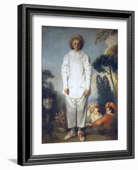 Pierrot (Gilles)-Jean-Antoine Watteau-Framed Art Print