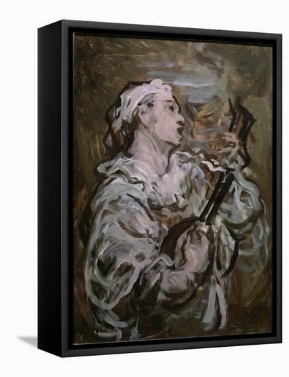 Pierrot With a Guitar-Honore Daumier-Framed Premier Image Canvas