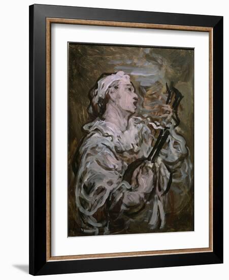 Pierrot With a Guitar-Honore Daumier-Framed Giclee Print