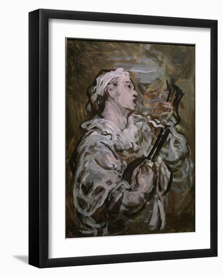 Pierrot With a Guitar-Honore Daumier-Framed Giclee Print