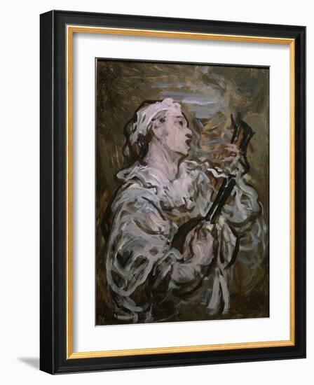 Pierrot With a Guitar-Honore Daumier-Framed Giclee Print