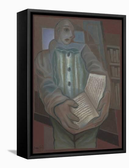 Pierrot with Book-Juan Gris-Framed Premier Image Canvas