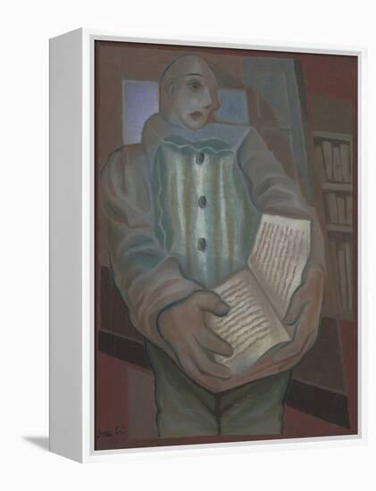 Pierrot with Book-Juan Gris-Framed Premier Image Canvas