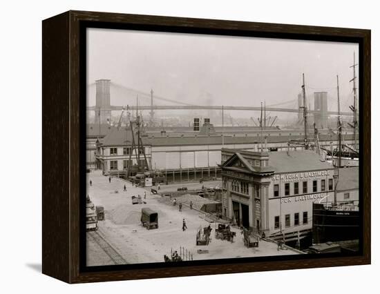 Piers Along South Street, N.Y. City-null-Framed Stretched Canvas