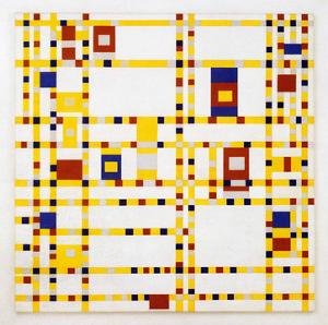 Broadway Boogie Woogie. 1942-43 by Piet Mondrian