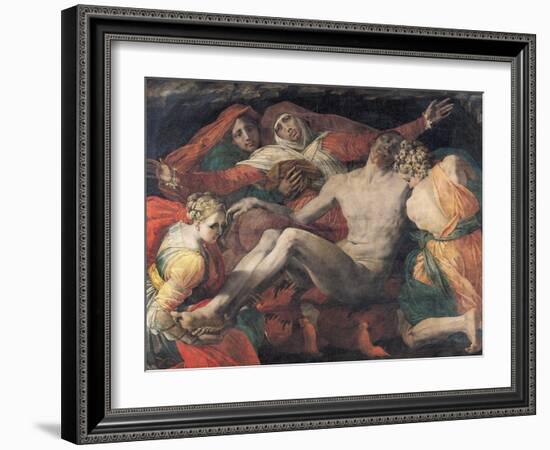 Pieta, 1530-35-Rosso Fiorentino (Battista di Jacopo)-Framed Giclee Print