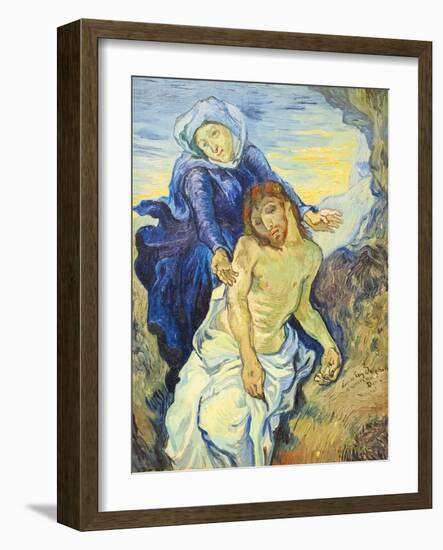 Pieta, 1890 ca,-Vincent van Gogh-Framed Giclee Print