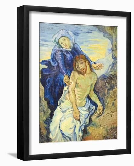 Pieta, 1890 ca,-Vincent van Gogh-Framed Giclee Print