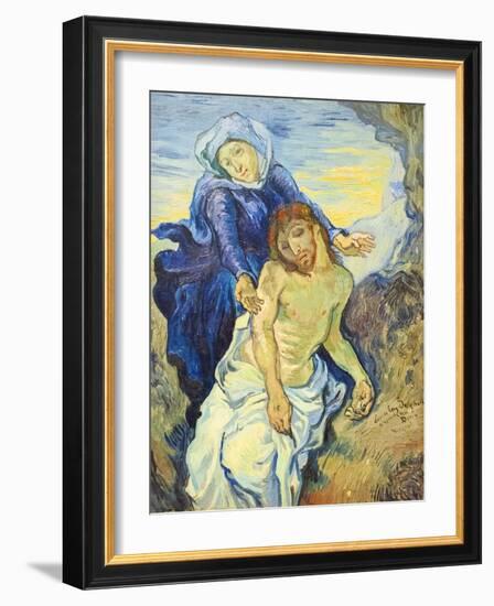 Pieta, 1890 ca,-Vincent van Gogh-Framed Giclee Print