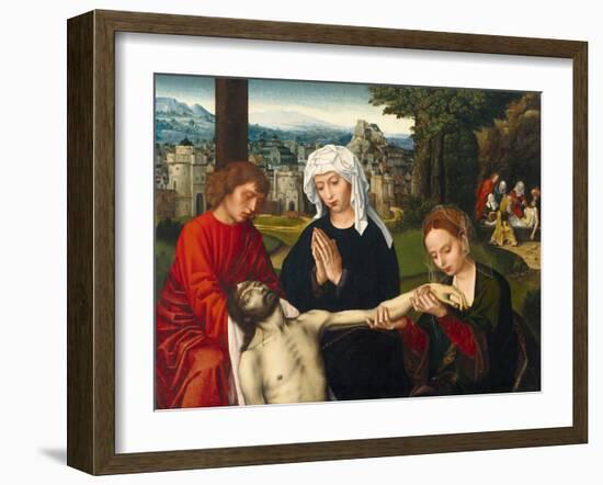 Pietà at the Foot of the Cross, Ca 1530-Ambrosius Benson-Framed Giclee Print