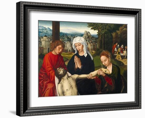 Pietà at the Foot of the Cross, Ca 1530-Ambrosius Benson-Framed Giclee Print