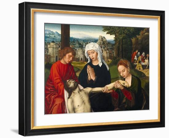 Pietà at the Foot of the Cross, Ca 1530-Ambrosius Benson-Framed Giclee Print