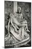 Pieta by Michelangelo Buonarroti, black and white photo-Michelangelo Buonarroti-Mounted Giclee Print