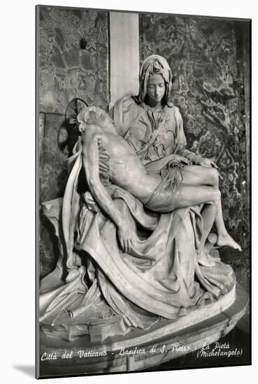 Pieta by Michelangelo Buonarroti, black and white photo-Michelangelo Buonarroti-Mounted Giclee Print