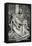 Pieta by Michelangelo Buonarroti, black and white photo-Michelangelo Buonarroti-Framed Premier Image Canvas