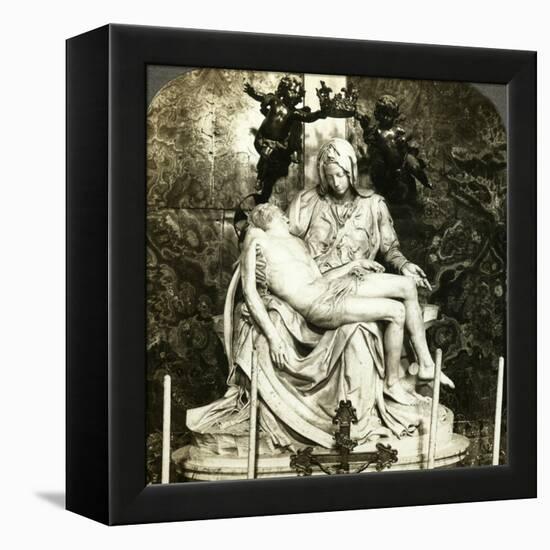Pieta by Michelangelo, St Peter's Basilica, Rome, Italy-Underwood & Underwood-Framed Premier Image Canvas
