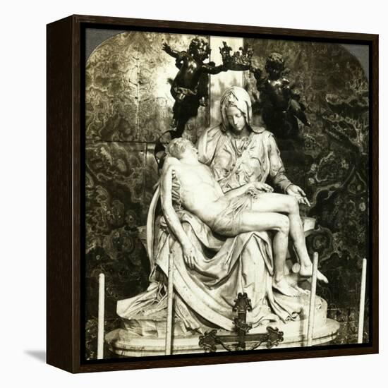 Pieta by Michelangelo, St Peter's Basilica, Rome, Italy-Underwood & Underwood-Framed Premier Image Canvas