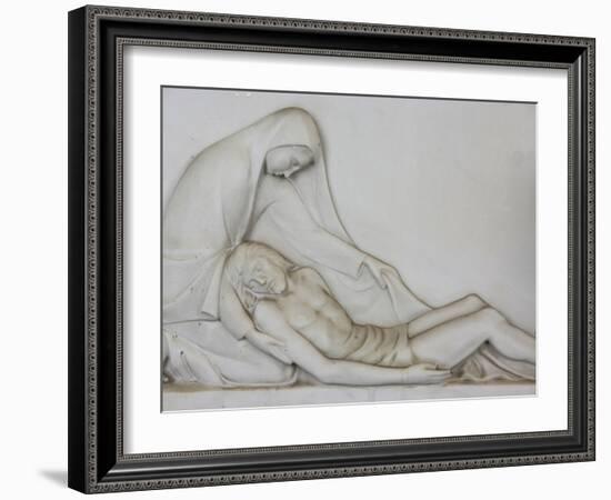 Pieta in Milano Monumental Cemetery, Milan, Lombardy, Italy, Europe-Godong-Framed Photographic Print