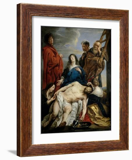 Pieta  Peinture De Jacob Jordaens (1593-1678) - 1650-1660 - Oil on Canvas Dim 221X169 Cm Museo Del-Jacob Jordaens-Framed Giclee Print