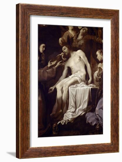 Pieta with St Claire, St Francis, St Mary Magdalene and St John, Detail of Jesus (Oil on Canvas, 15-Annibale Carracci-Framed Giclee Print