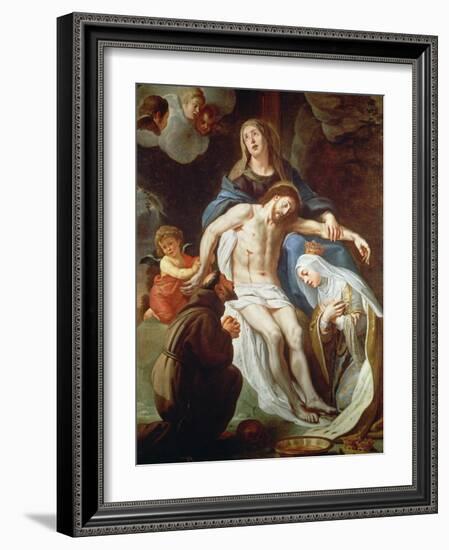 Pieta with St. Francis of Assisi (C.1181-1226) and St. Elizabeth of Hungary (1207-31)-Gaspar de Crayer-Framed Premium Giclee Print