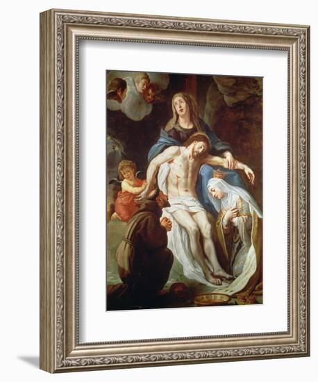 Pieta with St. Francis of Assisi (C.1181-1226) and St. Elizabeth of Hungary (1207-31)-Gaspar de Crayer-Framed Giclee Print