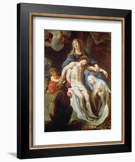 Pieta with St. Francis of Assisi (C.1181-1226) and St. Elizabeth of Hungary (1207-31)-Gaspar de Crayer-Framed Giclee Print