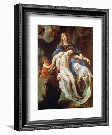 Pieta with St. Francis of Assisi (C.1181-1226) and St. Elizabeth of Hungary (1207-31)-Gaspar de Crayer-Framed Giclee Print