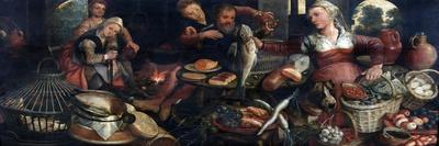 Kitchen Scene, allegory " Voluptas Carnis" Sp 339.-Pieter Aertsen-Giclee Print
