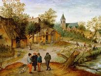 A Village Landscape with Farmers, 1634-Pieter Brueghel the Younger-Framed Giclee Print