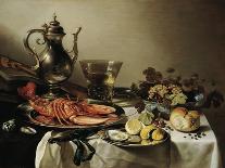 Table with Lobster, Silver Jug, Big Berkemeyer, Fruit Bowl, Violin and Books, 1641-Pieter Claesz-Giclee Print