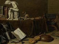 Table with Lobster, Silver Jug, Big Berkemeyer, Fruit Bowl, Violin and Books, 1641-Pieter Claesz-Giclee Print