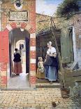 Interior with Women Beside a Linen Cupboard-Pieter de Hooch-Art Print