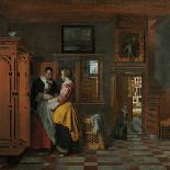 Woman with a Child in a Pantry, C1660-Pieter de Hooch-Giclee Print