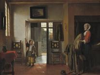 Interior with Women Beside a Linen Cupboard-Pieter de Hooch-Art Print