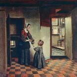 A Woman with a Cittern and a Singing Couple at a Table, C.1667-Pieter de Hooch-Giclee Print