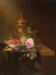 Still Life with a Bowl of Strawberries and a Rose, 1652-Pieter De Ring-Framed Giclee Print