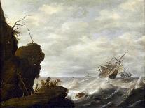 A Shallow Sea with Fishing Boats, C.1640 (Oil on Panel)-Pieter the Elder Mulier-Framed Giclee Print