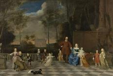 Amsterdam Merchant Jeremias Van Collen with His Wife and their Twelve Children-Pieter van Anraedt-Framed Art Print