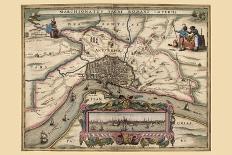 Map of the Area East of the Zuiderzee In the Netherlands-Pieter Van der Keere-Art Print